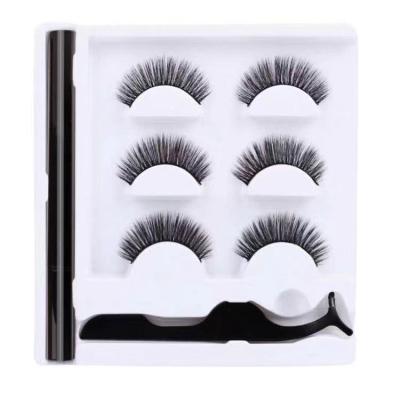 China Private Label 3D Mink Waterproof Magnetic Eyelashes With Long Natural Eyeliner for sale