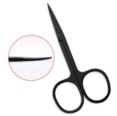 China Right Handed Private Label Scissors Custom Black Stainless Steel Eyebrow Trimming Scissors for sale