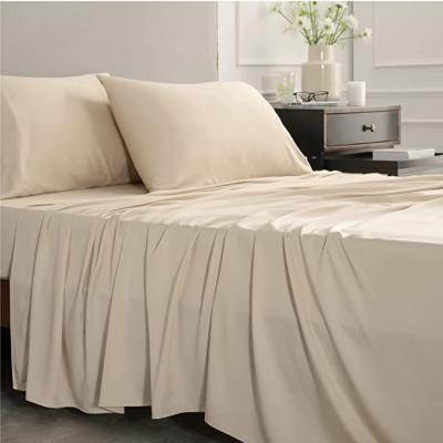 China 2021 New Disposable Bamboo Sheets Set 1800 Thread Count 16 Inch Deep Pockets Cool Friendly Soft And Comfortable for sale