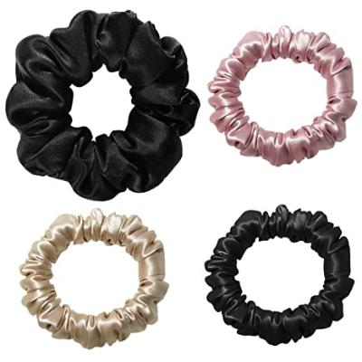 China Luxurious Silk Hair Scrunchies Hair Ties 100% Pure Soft Silk Hair Scrunchies For Women Girls Thick Curly Hair for sale