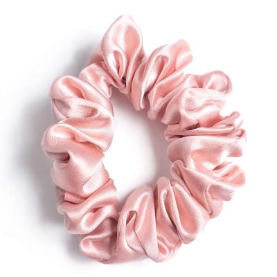 China Soft Silk Hair Scrunchies For Big Ponytail Silk Holder Ties Curly Hair Elastic Hair Shakes Gather For Women In Gift Box for sale