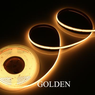 China Hotel LED Lamp DC12V 24V 280leds 8mm High Density Color COB Gold Strip for sale