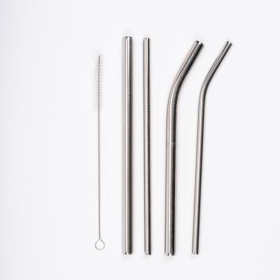 China Wholesale Reusable Food Grade Straw Stainless Steel Metal Straws Set With Pocket Drinking Straw With Brush for sale