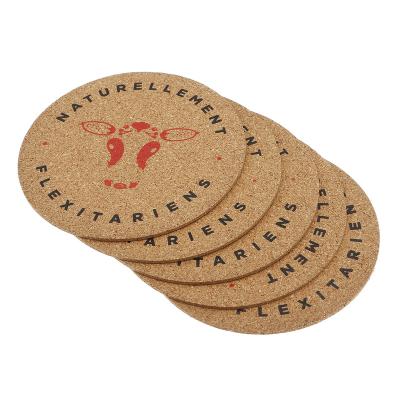 China Custom Printed Eco-Friendly Round Sustainable Cork Coasters Cork Coasters Wood for sale