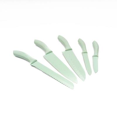 China 5pcs/set Stocked Coloful Handmade Kitchen Knives Tool Kits for sale