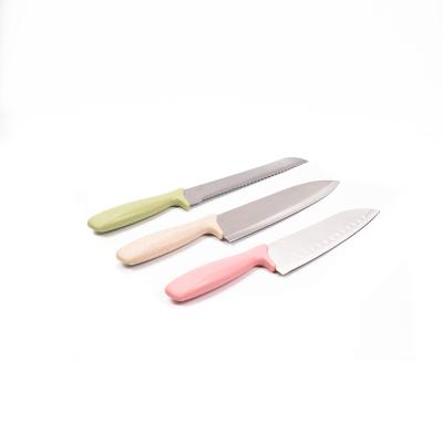 China Stocked Knife 3pcs/set Kitchen Stainless Steel Cleaver Knife Handmade Sushi Knife for sale