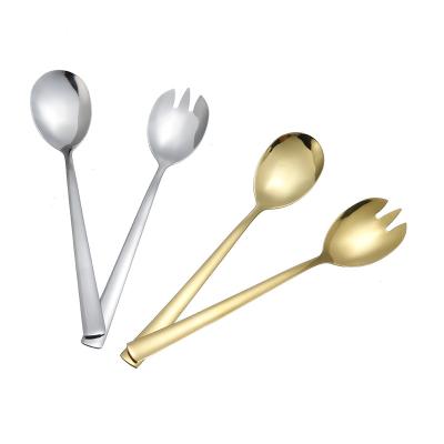 China Long Lasting Spoon Stainless Steel Utensils Spatula Spoon Gold Silver Gift Set for sale