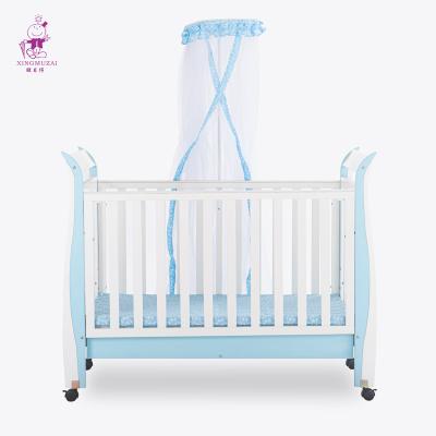 China Best Selling Eco - Friendly High End Solid Wooden Baby Furniture Baby Crib Cribs Bed for sale