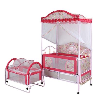 China Modern Multifunctional Baby Swing Bed with Mosquito Net Baby Cradle Set Foshan Factory Newborn Baby Crib for sale