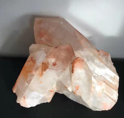 China Chakra White Red Stone Healing Rabbit Hair Africa Crystal Tuft Cluster For Home Decor for sale