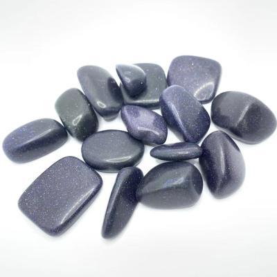 China Bulk China Nature Sand Crystal Rubble Rolling Decoration Blue Stones Healing Mineral Tumbled Crystal for sale