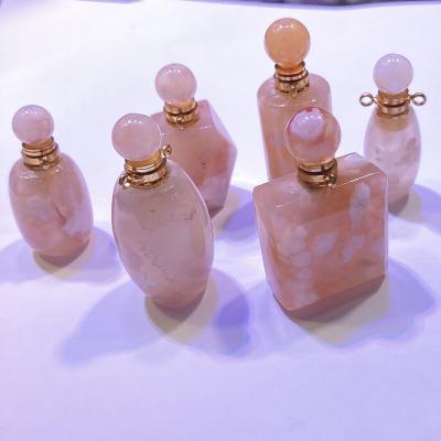 China Healing Stone Accessories China Cherry Blossom Agate Quartz Yellow Carved Pendant Crystal Perfume Bottle For Christmas for sale