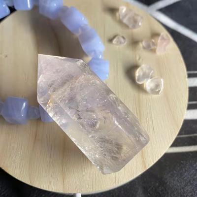 China China Polished Natural Lucky White Quartz Wand For Healing Column Evolution Opens Crystal Point For Decorative for sale