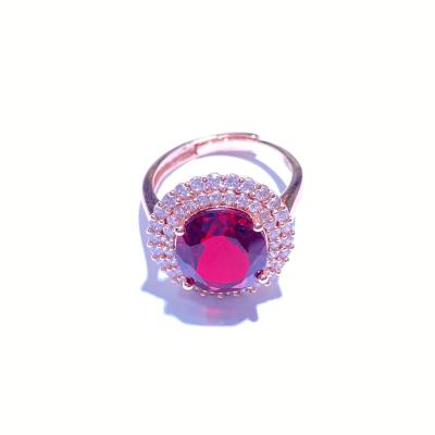 China Vintage Jewelry Exquisite Unique Healing Women Red Glass Elegant Custom Made Jewelry Natural Stone Crystal Ring for sale