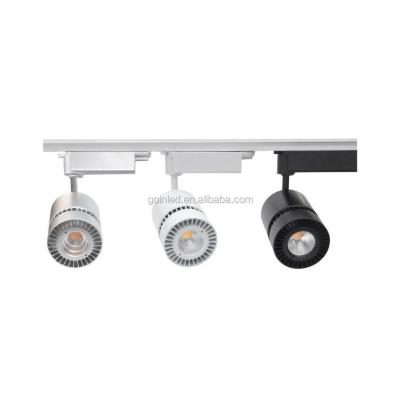 China Modern Integrated Heatsink 10W 20W 30w 40W 50W Aluminum Cob Led Spot Track Light With Black White Housing for sale