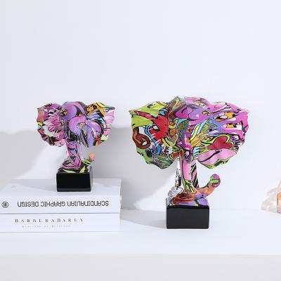 China New Europe Design Popular Hand Made Abstract Desktop Elephant Decor Sculpture Home Ornaments for sale