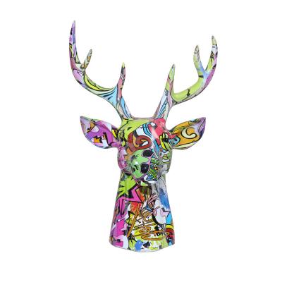 China North America Deer Custom Water Hydrographic Film Transfer Printing Resin Deer Morden Home Decor for sale