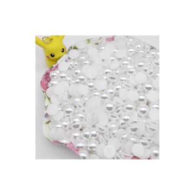 China DIY Jewelry Making Craft Korean Wholesale Price Side Custom Half Imitation Pearl Loose Plastic Beads For Synthetic Bulk Wholesale for sale