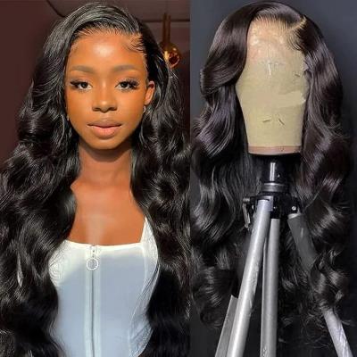 China 100% Human Hair Extension 150 180 Density HD Lace Front Wigs Virgin Brazilian Deep Wave Human Hair Wigs For Black Women for sale