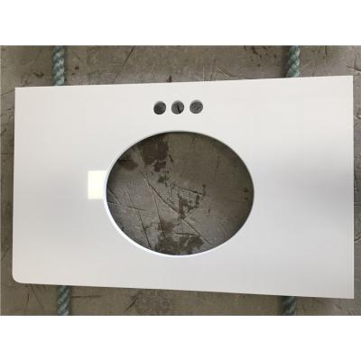 China Newest Modern Custom Lm-T-22 Artificial Marble Countertop Makeup White Vanity Top For Kitchen for sale