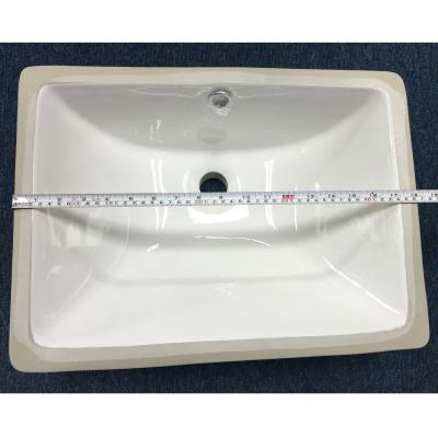 China Modern Ceramic Undermount Rectangle Console Sink Vanity Countertops High Quality Bathroom Basins for sale