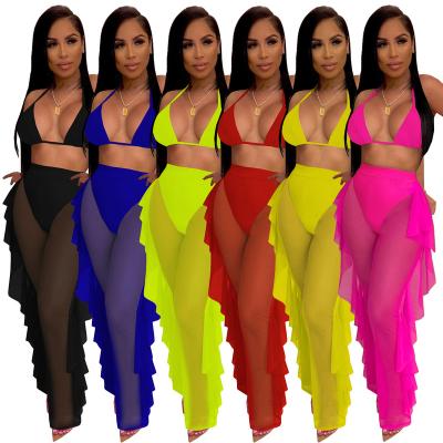 China F4250 Breathable Sheer Color Mesh Pants Suits Two Piece Nightclub With Panties for sale