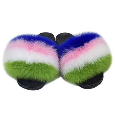 China Fashion trend regular fur slips best seller high quality wholesale flat women's fur slippers with custom logo for sale