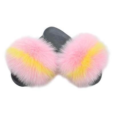 China Fashion Trend Full Cover Fur Slides 2021 New Arrival Comfortable Handmade Fur Slippers With High Quality For Women for sale