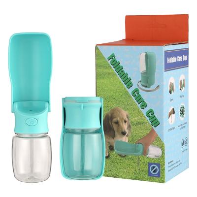 China Wholesale Non-slip Collapsible Dog Filter Dog Handler Outdoor Dispenser Plastic Water Bottle Eco-Friendly Sustainable Bottle With Rope for sale