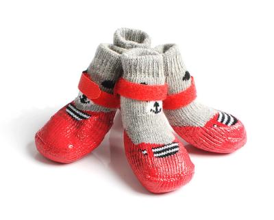 China Sustainable Hot Selling Knitted Shoebox Dog Pet Rain Waterproof Shoes With Low Price for sale