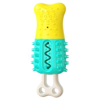 China Viable Pet Chew Toy Multi Function Frozen Cooling Teeth Bite Resistant Molar Stick Toothbrush Ice Cream Shape Toy for sale