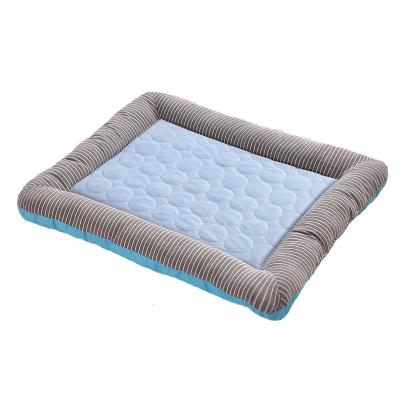 China Viable Dog Cooling Mat Pet Self Cooling Summer Non-Toxic Ice Silk Travel Bed Sleep Cooling Pad for sale