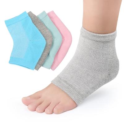 China Skin Care Treatments Moisturizing Heel Socks Gel Spa Striped Toeless Socks Heal and Treat Dry for sale