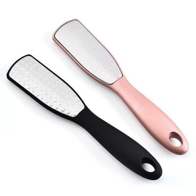 China ABS+Stainless Steel Double Side Scrubs Foot Rasp Feet Peel Callus Remover Scraper Stainless Steel Metal Surface Tool Folder for sale