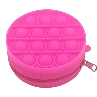 China Funny Fashion Heart Shaped Silicone Push It Up Bubble Snaps Toys Bag Coin Purse for sale