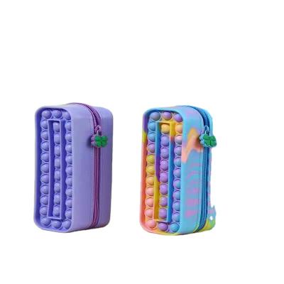 China Hot Sale Funny Snap Bubbles Pop It Popping Bags Kids Coin Clips Pencil Case Busy Person Toys for sale