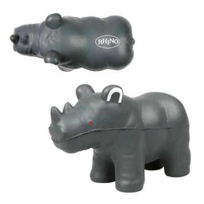 China Eco-friendly Wholesale Rhino Shape PU Foam Squishies Squeeze Toys Anti Stress Ball Decor for sale