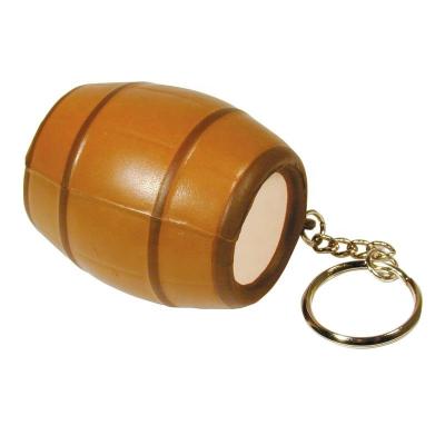 China Eco - Friendly Barrel Form PU Foam Reliever Decor Release Pressure Anti Stress Ball Key Chain for sale