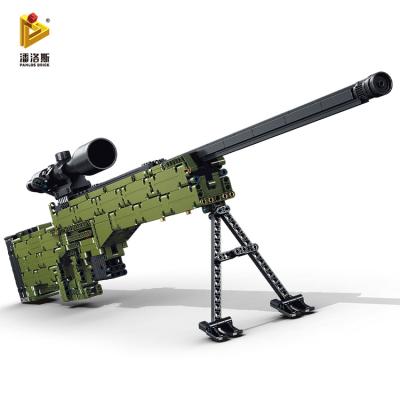 China PANLOS 670001 AWM 1315pcsSniper Eco-friendly Material Sniper Rifle Launch Model Children's Toy Gun Building Block Set for sale