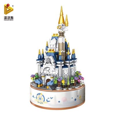 China DIY 617 brick PANLOS 656007 princess castle music box pcs building girls building block castle music boxes for sale