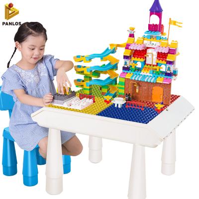 China Building Toy Panlos 699005 DIY multifunctional building block educational table with chairs with legoed for kids for sale