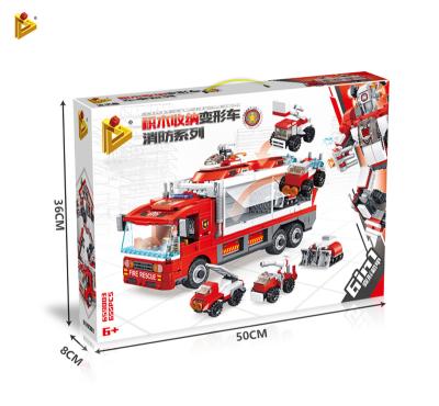 China Building Toy Panlos 659001 6in1 DIY Building Blocks Robot Transform Car Police Fire Rescue Building Army 4 Series Toys For Children for sale