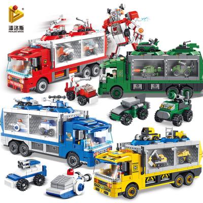 China DIY TOY Robot Shantou Panlos 659001-4 Transform Truck Brick Toys ABS Plastic Building Block Sets for sale