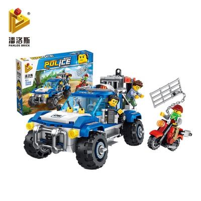 China Eco-friendly Material Panlos Police Truck Toy Vehicle Building Block Educational Toys DIY Bricks Toys for sale