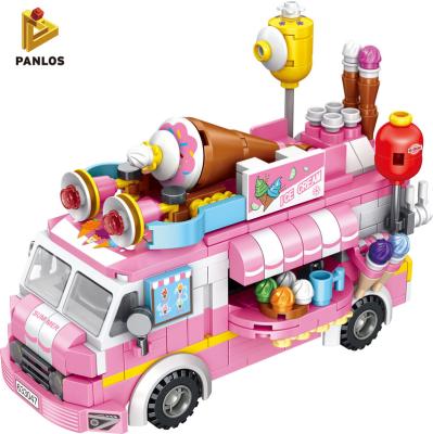 China Construction Toy Panlos 633047 ice cream car toys for building intelligence educational Christmas children DIY building block with legoes toys for sale