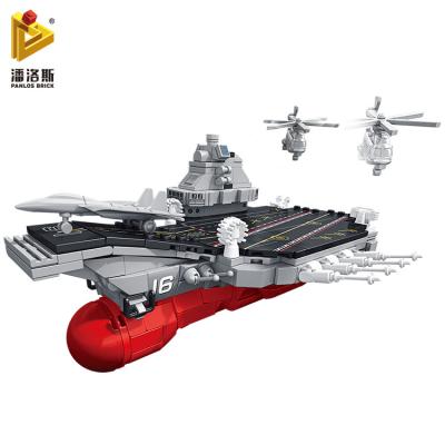 China DIY Brick PANLOS 688013 Mini Aircraft Carrier LIAONING 529pcs Design Building Block Military Building Sets New for sale