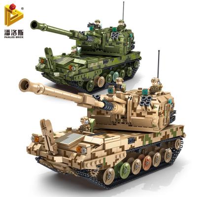 China PANLOS 688007/008 155 Material Eco-friendly Artillery 1648PCS Self Propelled Army Assemble Building Block for sale