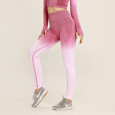 China Sports Yoga Gradient Color Leggings Fitness Stretch Sportswear Breathable Yoga Gaiters for sale