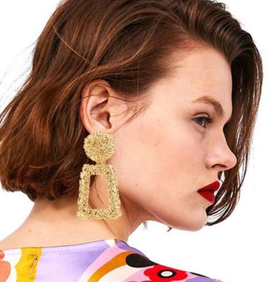 China Wholesale TRENDY Vintage Large Stud Earrings For Women Women Hip-pop Style Statement Geometric Alloy Earring for sale