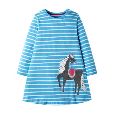 China Cartoon Children's Clothing Girls Breathable Skirts Printed Long Sleeve Tretch Girls Dresses for sale